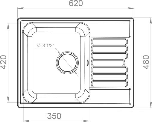 Кухонная мойка GranFest QUARZ Z-13 (черный)- фото4
