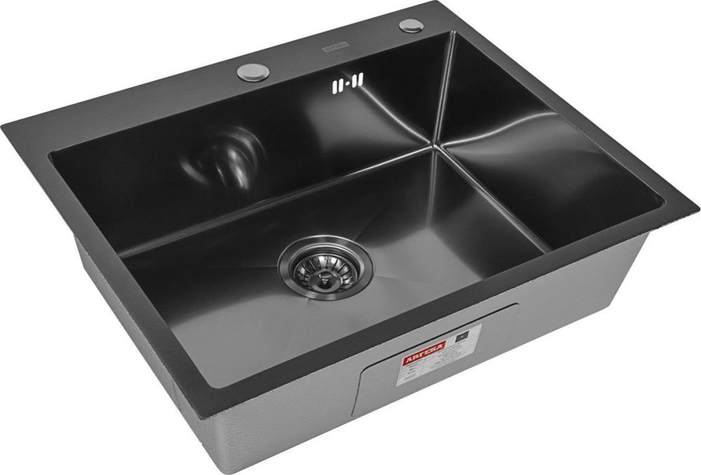 Кухонная мойка ARFEKA Eco AR PVD Nano Decor Millet Grains 70x50 (черный)