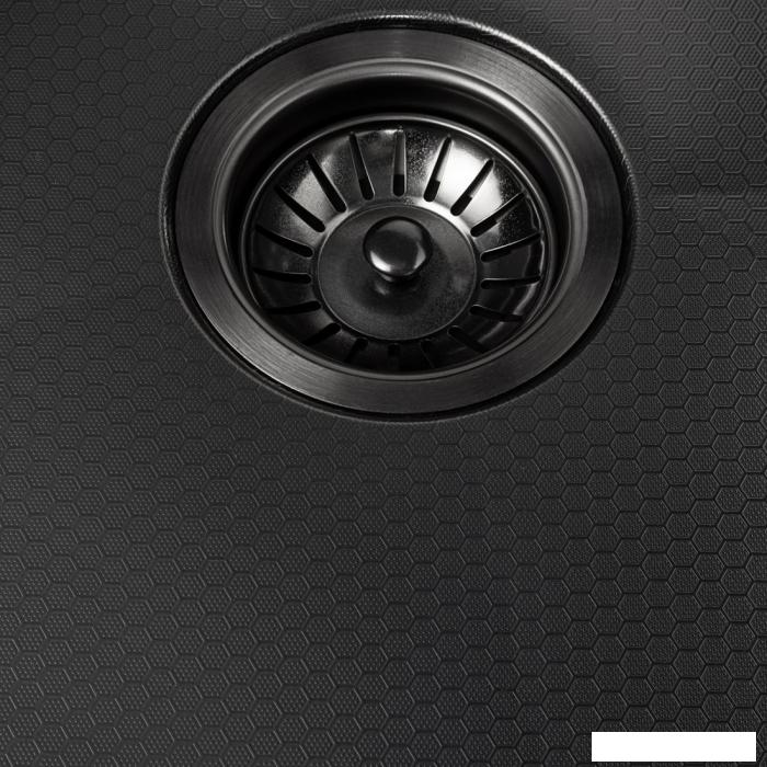Кухонная мойка ARFEKA ECO AR 450*450 BLACK PVD NANO DECOR- фото3