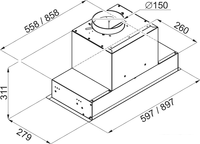 Кухонная вытяжка MAUNFELD Fantasy Light 60 (белый)- фото2