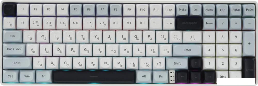 Клавиатура AULA S100Pro (белый/голубой/черный)