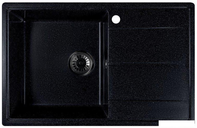 Кухонная мойка Marblan Magnum L (черный, с сифоном)