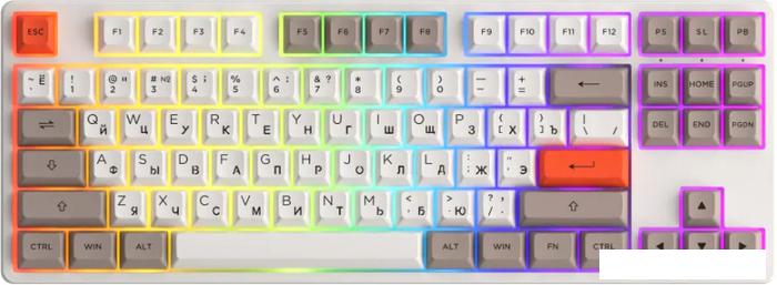 Клавиатура Akko 5087S White (Akko Cream Yellow V3)- фото