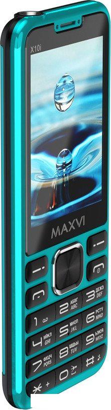 Кнопочный телефон Maxvi X10i (аква)- фото4