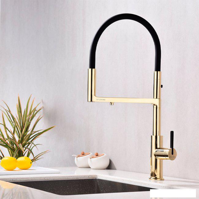 Смеситель Paulmark Tornado To213402-G (золото)- фото2