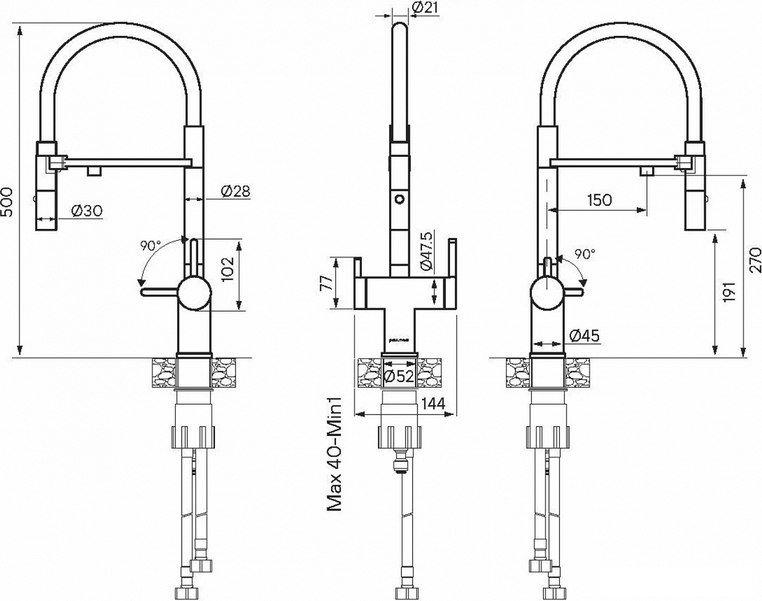 Смеситель Paulmark Gravity Gr213888-LG (золото/светлое золото)- фото2