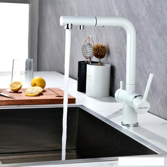 Смеситель Paulmark Serpentine SE213222-431 (белый матовый)- фото4