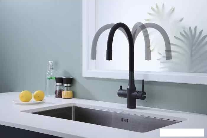 Смеситель Paulmark Salix Sa213419-418 (черный металлик)- фото4