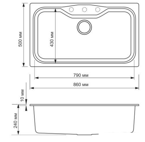Кухонная мойка Omoikiri Maru 86-BL (4993138)- фото2
