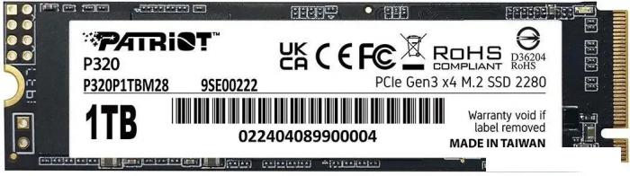 SSD Patriot P320 1TB P320P1TBM28- фото