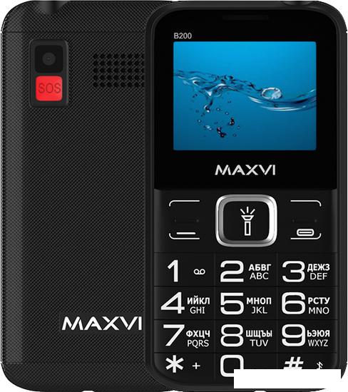 Кнопочный телефон Maxvi B200 (черный)- фото
