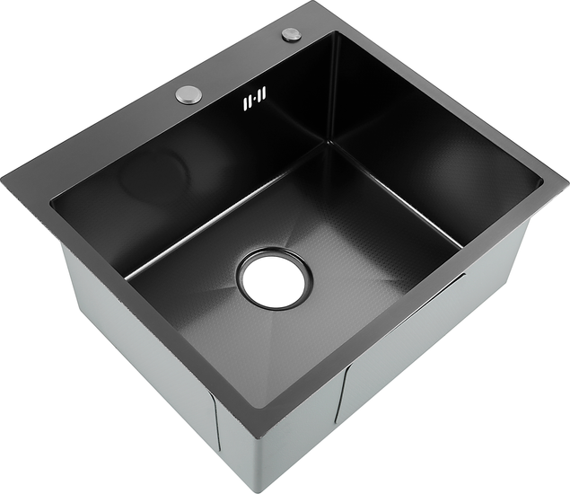 Кухонная мойка ARFEKA Eco AR 500*500 Black PVD Nano Decor- фото2