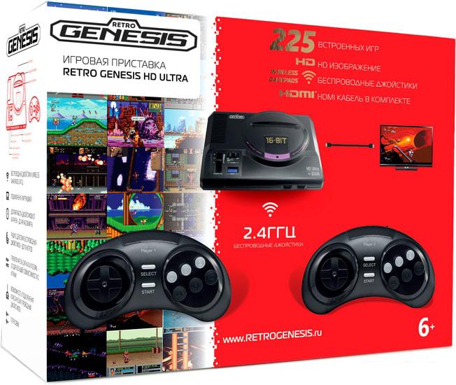 Игровая приставка Retro Genesis HD Ultra (2 геймпада, 225 игр)- фото