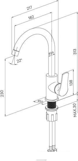 Смеситель Milardo Meal M01BNJ0M05- фото4