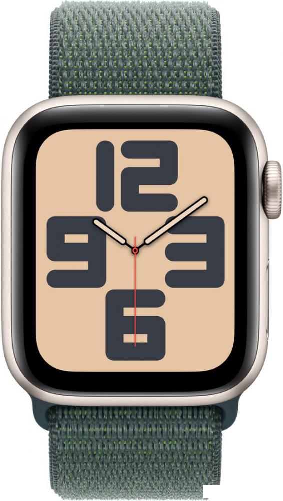 Умные часы Apple Watch SE 2 40 мм (алюминиевый корпус, звездный свет/зеленый, нейлоновый ремешок)- фото2