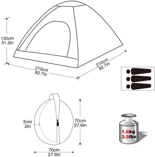 Палатка KingCamp Modena 3 KT3037- фото3