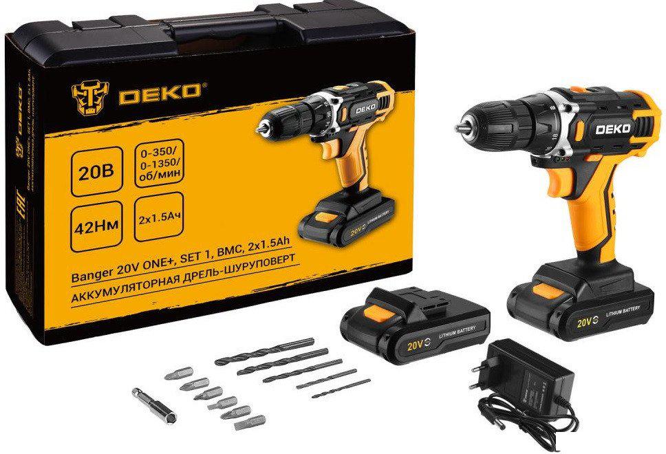 Дрель-шуруповерт Deko Banger 20V ONE+ 083-1110 (с 2-мя АКБ, кейс)