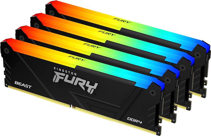Оперативная память Kingston FURY Beast RGB 4x8ГБ DDR4 3200 МГц KF432C16BB2AK4/32- фото
