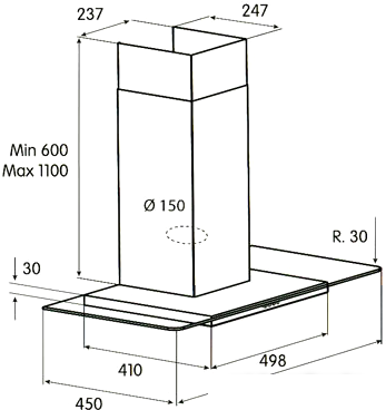 Кухонная вытяжка Jetair Molly P 90 INX (PRF0004050)- фото2