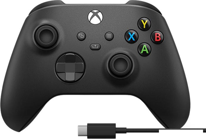 Геймпад Microsoft Xbox + USB-C кабель (черный)- фото