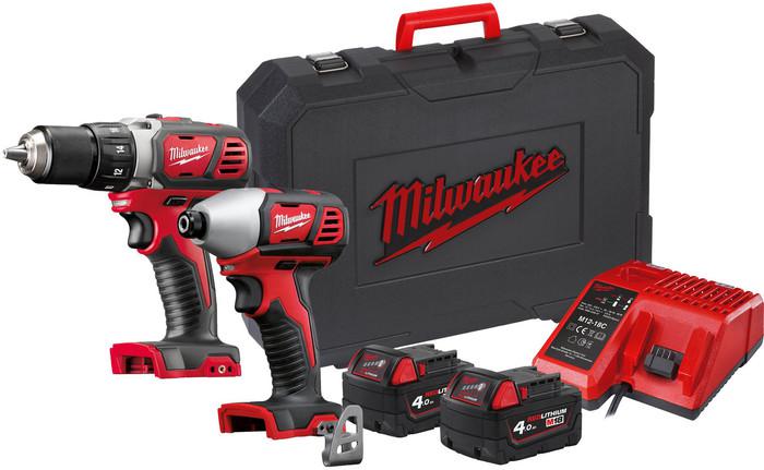 Milwaukee M18 BPP2D-402C 4933447126 (шуруповерт, винтоверт, 2 АКБ, кейс)- фото