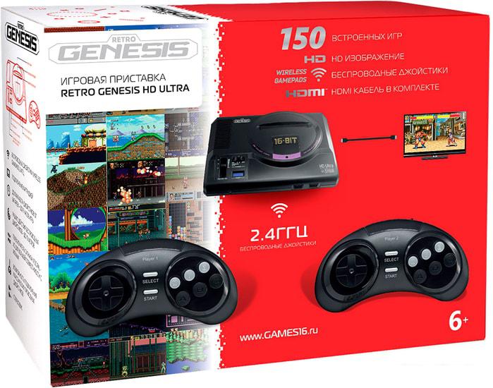 Игровая приставка Retro Genesis HD Ultra (2 геймпада, 150 игр)- фото