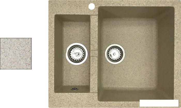 Кухонная мойка БелЭворс Duet R (темно-бежевый, без сифона)