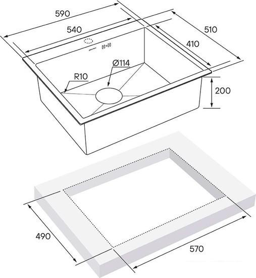 Кухонная мойка Paulmark PM215951-BS- фото4