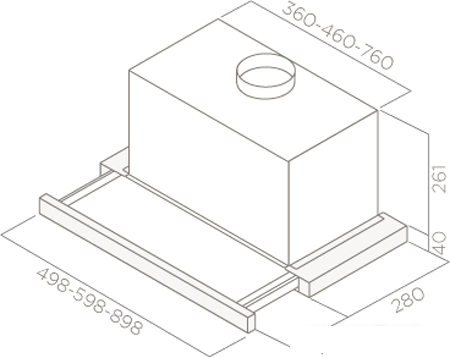 Кухонная вытяжка Jetair Betta 60/GR/BK GL PRF0099697B- фото2