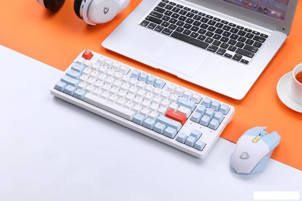 Клавиатура Dareu A87X (Dareu Blue Sky V3, белый/синий)- фото4