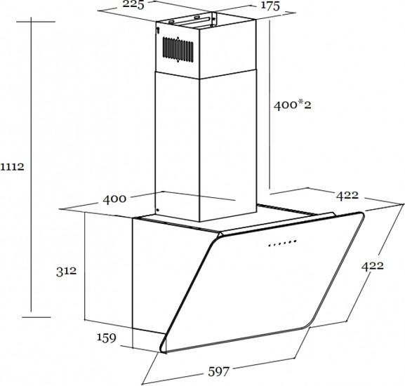 Кухонная вытяжка Schtoff Macau 60 (белый)- фото2