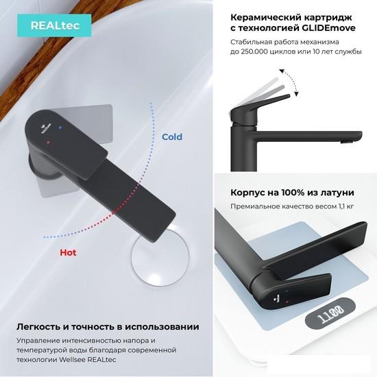 Смеситель Wellsee ICON! for life 182302000 (матовый черный)- фото4