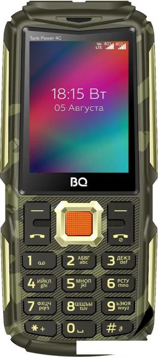 Кнопочный телефон BQ BQ-2410L Tank Power 4G (золотистый камуфляж)- фото2