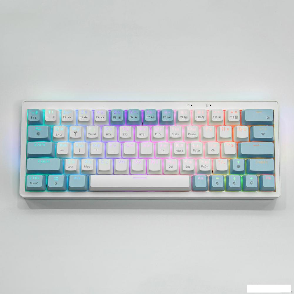 Клавиатура Cyberlynx ZA63 Pro White Blue Orange (TNT Yellow)- фото2