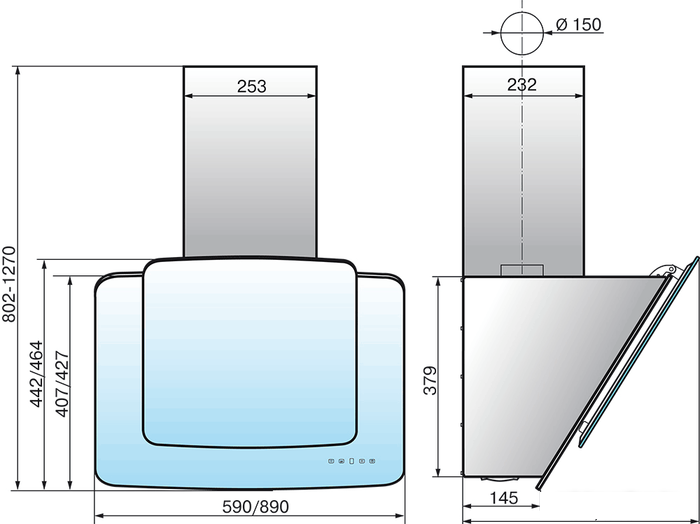 Кухонная вытяжка Elikor КВАРЦ 60П-1000-Е4Д (белый)- фото2