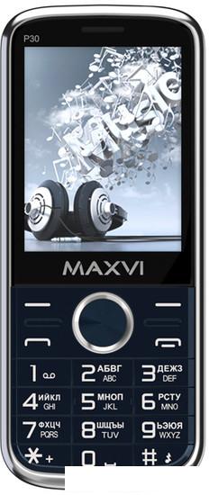 Кнопочный телефон Maxvi P30 (синий)- фото3