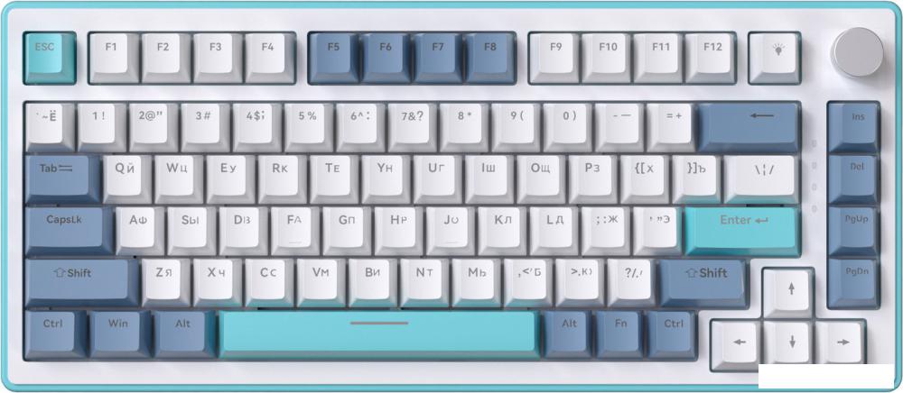 Клавиатура JEGG ZA82 White Navy Blue (OUTEMU Orange)- фото2
