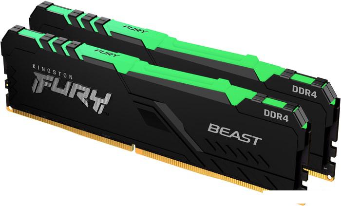 Оперативная память Kingston FURY Beast RGB 2x16ГБ DDR4 3200МГц KF432C16BB12AK2/32- фото