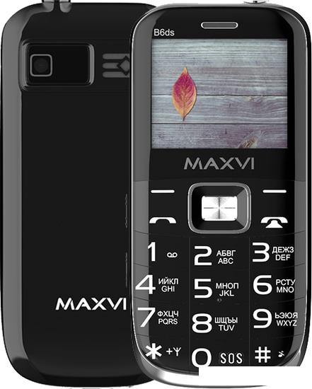Кнопочный телефон Maxvi B6ds (черный)- фото