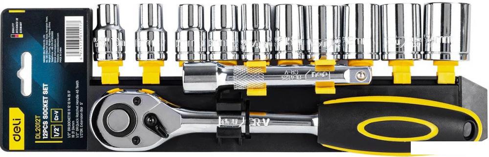 Набор трещотка с головками Deli DL2012T (12 предметов)- фото