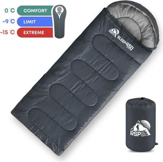 Спальный мешок RSP Outdoor Sleep 450 L RipStop 2024 (серый, 220x75см, молния слева)- фото2