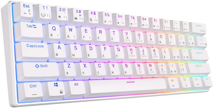 Клавиатура Royal Kludge RK61 RGB (белый, RK Red)- фото4