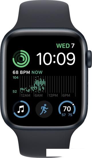Умные часы Apple Watch SE 2 40 мм (алюминиевый корпус, полуночный/полуночный, спортивный силиконовый ремешок)- фото2