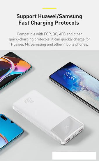 Внешний аккумулятор Baseus Bipow Fast Charge Power Bank 20W 20000mAh (белый)- фото4