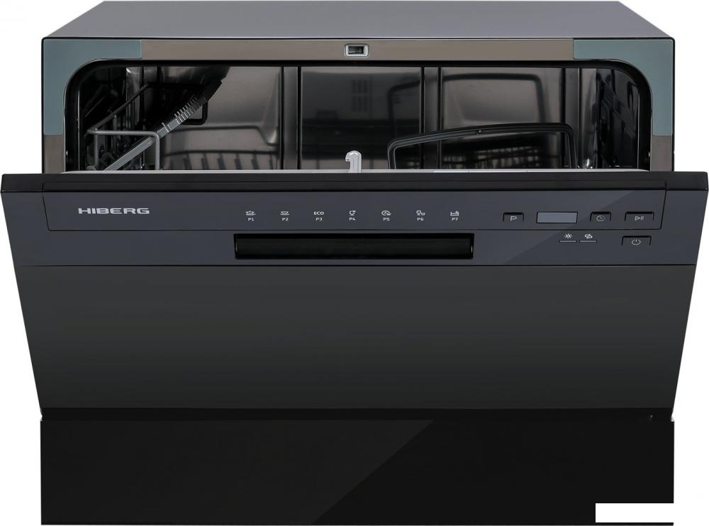 Отдельностоящая посудомоечная машина Hiberg T56 615 B- фото4