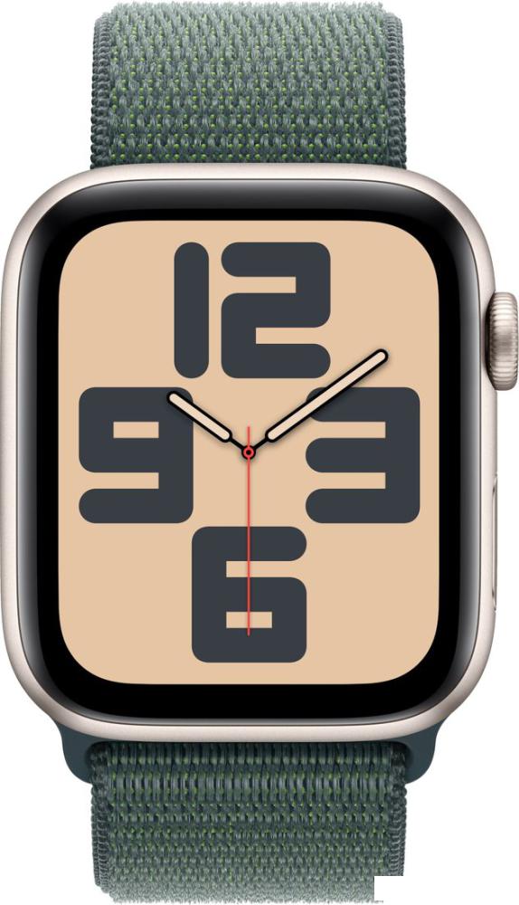 Умные часы Apple Watch SE 2 44 мм (алюминиевый корпус, звездный свет/зеленый, нейлоновый ремешок)- фото2