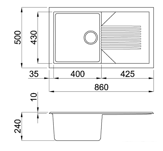 Кухонная мойка Elleci Tekno 400 Bianco 52- фото2