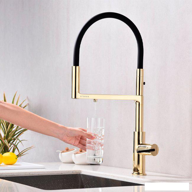 Смеситель Paulmark Tornado To213402-G (золото)- фото3