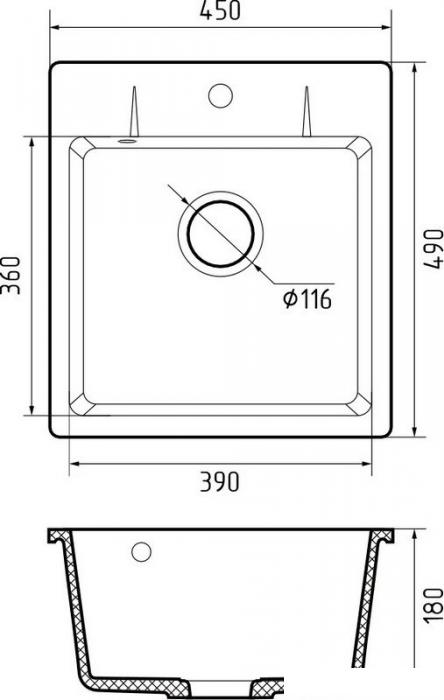 Кухонная мойка GranFest QUARZ GF-UR-245 (белый)- фото3