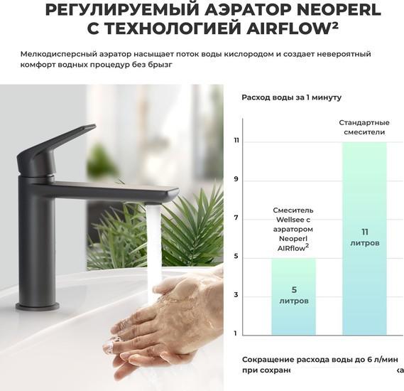 Смеситель Wellsee ICON! for life 182302000 (матовый черный)- фото3